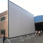 FCC ROHS Front And Rear Projector Screen Fast Folding Soft Fabric